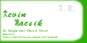 kevin macsik business card